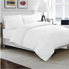Sapphire Collection Luxury 100% Egyptian Cotton Duvet Quilt Cover & Pillowcase Bedding Set (White, Single)