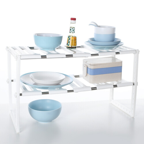 Adjustable Under Sink Organizer, Space-saving Storage Solutions for Kitchen & Bathroom Utility 1