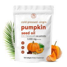 Pumpkin Seed Oil Capsules, 180 Softgels Cold Pressed Pumpkins Seed Oil for Hair Growth - Essential Fatty Acids & Zinc,Non-GMO, Gluten Free