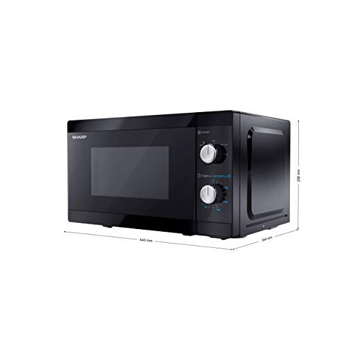 Sharp SHARP YC-MS01U-B Compact 20 Litre 800W Manual control Microwave, 5 power levels, defrost function, LED cavity light - Black 2