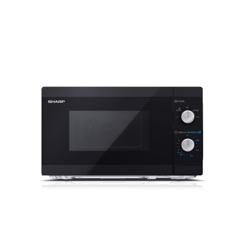 Sharp SHARP YC-MS01U-B Compact 20 Litre 800W Manual control Microwave, 5 power levels, defrost function, LED cavity light - Black
