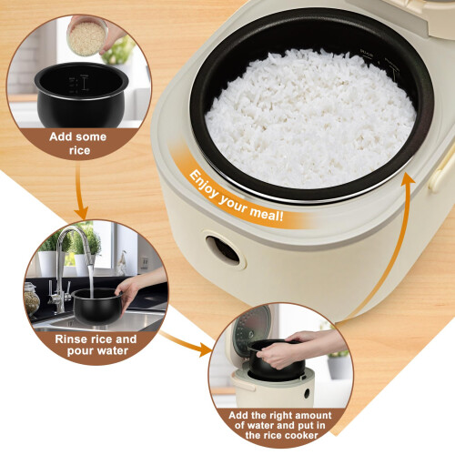 Bear Multifunctional 4 Cups(Uncooked) Rice Cooker with Steamer and 6 2