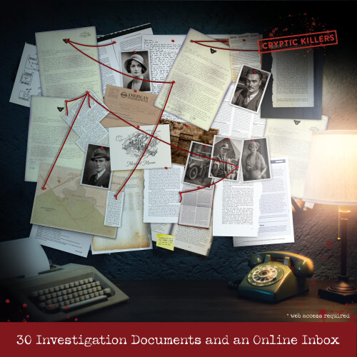Unsolved murder mystery game - Cold Case Files Investigation - CRYPTIC 2