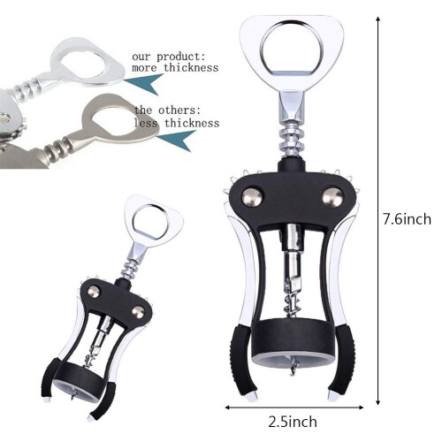 Foho Corkscrew Wine Bottle Opener with Bottle Stopper, Waiters 1