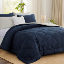 Aisbo Coverless Duvet Double 10.5 Tog - 200x 200cm, Navy Blue Cosy and