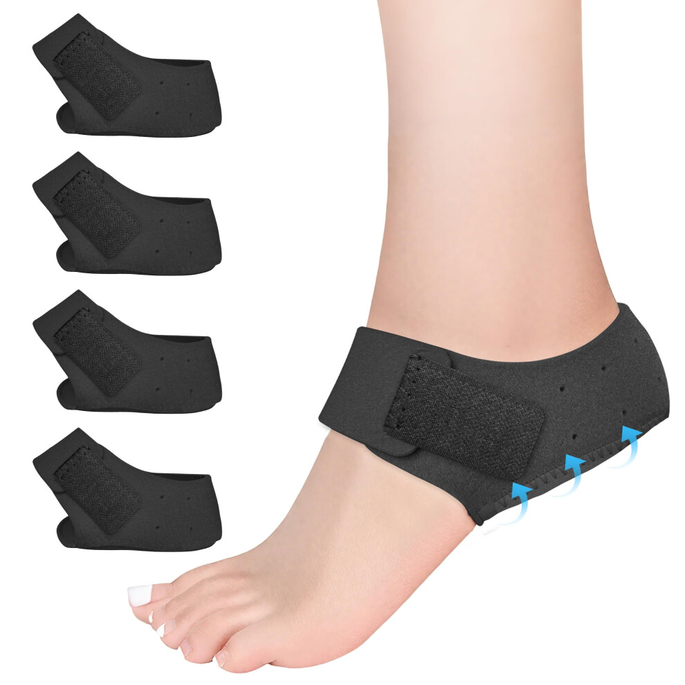 Easicuti Plantar Fasciitis Gel Heel Protectors, 2 Pairs Heel Cups For Heels Spur Achilles Tendinitis Pain Relief Dry Cracked Heel Support Cushion Ins