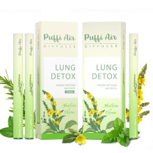 PUFFIAIR 3PC Herbal Diffuser Pen, 10cm Lung Cleanse Diffuser, Mullein Flavoured Air Inhaler, No Nicotine Inhaler with Mullein, Thyme & Mint Extracts,