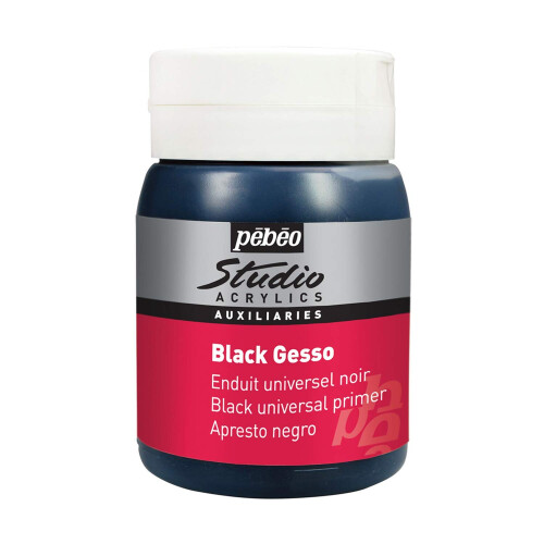 PEBEO Black Gesso Studio 500 ml, APGSB5, 524135