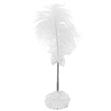 Elegant Ostrich Feather Decor for Wedding Centerpiece, Natural Feathers with Rhinestone and Lace Base Holder, Non Toxic Eco Friendly Ornamental