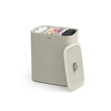 Joseph Joseph Tota - Trio 90-litre Laundry Separation Basket with lid, 3 Removable Washing Bags with Handles- Ecru