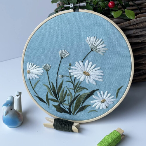 Myfelicity Embroidery Kit, 3 Flower Pattern Sets, Includes 3 Patterned 2
