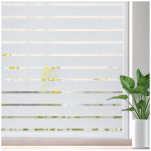 Lifetree Window Film Privacy for Glass Windows 115 x 300cm, Frosted Stripe Patterns Static Cling No Glue UV Protection Window Sticker Cover for Home