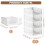 TidyIsles 8 Pack Plastic Folding Closet Stackable Storage Basket Closet Storage White 3
