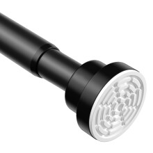 WEIXINHAI Shower Curtain Pole,Extendable Curtain Poles 76-164 Cm,Shower Poles Extendable No Drill,Shower Curtain Rail Non-Slip,Black Shower Pole For