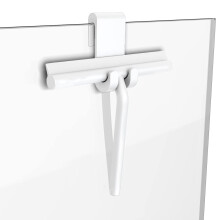 Minismus Silicone Shower Squeegee - Hook with Wiper Blade for Shower Doors - Bathroom Squeegee (White, 8.25'')