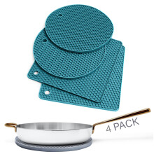 Silicone Trivets for Hot Pans and Pots (2 Pack) - Multipurpose Silicone Heat Resistant Mat and Pot Holder Trivet -Heatproof Mats for Kitchen by Linda