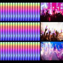 30PCS LED Foam Glow Sticks, Bulk Glow Sticks, Glow in the Dark Party Supplies with 3 Modes Colorful Flashing, Neon Party Favors Supplies for Glow Par