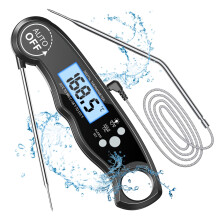 CIRYCASE Meat Thermometers, Fast & Precise Read Food Thermometer with 102cm Wire Probe, Backlight LCD Display, Digital Thermometers, BBQ Thermometer
