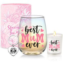 Birthday Gifts for Mum Personalised Mothers Day Gifts for Mum Stemless Wine Glass Present for Best Mums Ever Valentines Christmas Birthday Presents f