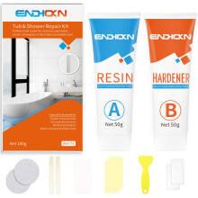Bath Repair Kit White, Endhokn Enamel, Porcelain, Acrylic, Fiberglass, Ceramic Sink Repair Kit, Tub Tile Ceramic Toilet Shower Kit & Tray & Chip & Pe