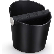 Ideal Swan Barista Style Espresso Knock Box - 4.8 Inch Shock-Absorbent Coffee Bin with Removable Metal Knock Bar and Non-Slip Base (Black)
