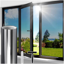 Lifetree One Way Clear Window Film Privacy: Heat Reflective Mirror Window Film for Glass Windows Daytime Anti Glare with Adhesive, UV Window Tint Fil