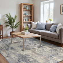 BEIMO Modern Abstract Rugs Living Room, Rugs for Bedroom 120x170CM Machine Non-Slip Washable Rug Slate Blue Carpet Faux Short Pile Area Rug for Dinin