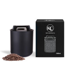 KC Kitchen & Co. Airtight Coffee Canister for 250 g Coffee Beans - Stainless Steel Storage Jar with Vacuum Lid & Aroma Seal - Storage Jar for Coffee,