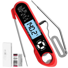 RUN HELIX Meat Thermometers, Fast & Precise Read Food Thermometer with 115.5cm Wire Probe, Backlight LCD Display, Digital Thermometers, Perfect for C