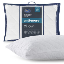 Silentnight Luxury Quilted Anti Snore Pillow, Contoured Foam Positions the Head to Reduce Snoring Volume with Luxurious Soft Touch Cover, Hypoallerge