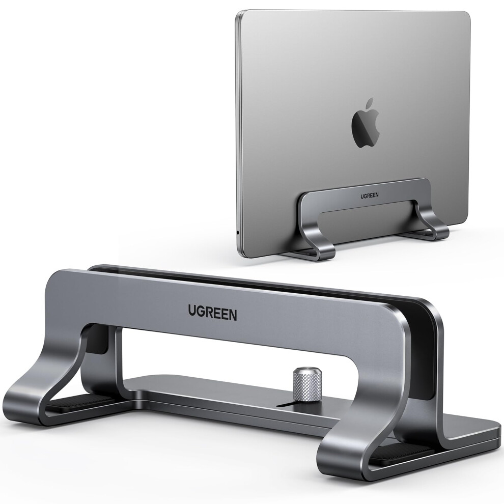 Ugreen Vertical Laptop Stand For Desk Adjustable Laptop Holder Dock Aluminum Desktop Stand, Compatible For Macbook Air Pro, Microsoft Surface(Grey) Grey 33148182