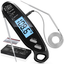 Babacom Meat Thermometer Digital with Dual Probes, Fast Instant Read Food Thermometer, Big Backlight Screen & Calibration, Kitchen Cooking Oven Therm