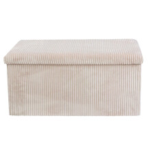 DANIEL JAMES Housewares Folding Ottoman Storage Box – Large Padded Footstool or Storage Chest with Lid for Bedroom, Hallway, Living Room - Corduroy: