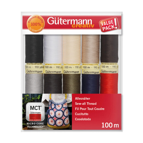 Gütermann Gütermann creativ Sewing thread set with 10 spools Sew-all Thread 100 m in basic colours 1