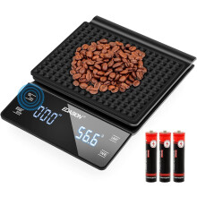Digital Coffee Scale with Timer 0.1g/3KG High Precision Kitchen Scale Waterproof Electronic Food Weighing Espresso Scale, Large LED Display, Touch Bu