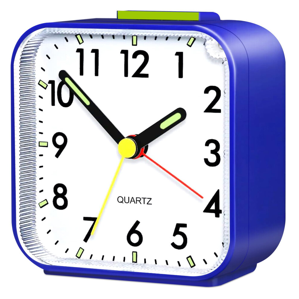 Alarm Clock, Silent Alarm Clocks Bedside Non Ticking Table Bedside Clock Battery Powered Large Display Snooze Clocks For Heavy Sleeper Light Aitvsfao
