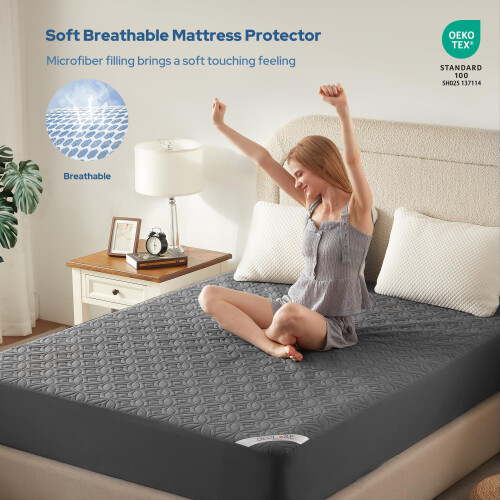 BEDLORE Waterproof Mattress Protector Super King, Brushed Microfiber with Upgraded TPU Layer, Extra Deep Pocket Fitted Sheet Style, Hypoallergenic, B 1