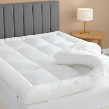 LOOMERIG Premium 4-Inch/10cm Microfiber Mattress Topper Double Bed – Soft and Fluffy Mattress Topper with Box Stitching for Enhanced Comfort (Double