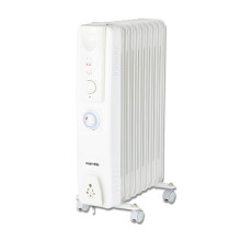 Warmlite WL43004YTW 2000W 9-Fin Oil Filled Radiator with 3 Power Settings and Adjustable Timer, White