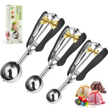 SPEENSUN Cookie Scoop of Rubber Easy Trigger Set of 3 PCS(4/5/6cm),Ice Cream Scoop,304Stainless Steel Melon Baller Scoop,Durable and Effortless for I