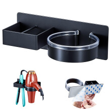 YYBO Hairdryer and Straightener Holder, Hair Dryer Holders Hair Straighteners Holder Wall Mount, Hairdryer Holder Station, Bathroom Hair Tools Organi