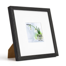 8x8 Picture Frame, Oak Wood 8x8 inch Black Square Photo Frame for Home & Wall Decor, 8x8 Frame with Mount for 5x5 Frame with Tempered Glass, Tabletop