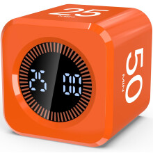 Pomodoro Timer Cube Visual Productivity Flip Timer for Kids Classroom Desk, 5/10/25/50min& Custom Countdown, Silent&Sound Mode Digital Cube for ADHD