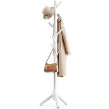 Pipishell Sturdy Wooden Coat Stand, 3 Adjustable Sizes Coat Tree with 8 Hooks, Coat Stands for Hallway Entryway, Hat Stand for Clothes, Used in Bedro