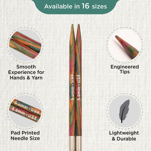 KnitPro Symfonie Interchangeable Circular Needles 5" (13cm) | 5.00mm 2