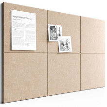 Bumusty Large Cork Board Alternative36 x24 Felt Bulletin Board Tiles, with 30 Pushpins, 40 Adhesive Tabs, 6Pack Slat Wall Paneling, Cork Boards for O
