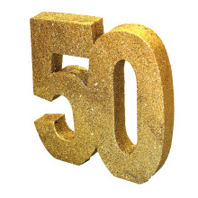 Number 50 Glitter Table Decoration Gold| Table Centrepiece | Table Decorations Centrepiece | 50th Birthday Decorations | Golden Wedding Anniversary D