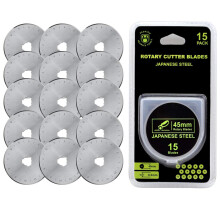 Headley Tools Rotary Cutter Blades 45mm(Pack of 15) Fits Olfa,Fiskars,Dafa,Dremel,Truecut Replacement, Quilting Scrapbooking Sewing Arts Crafts,Sharp