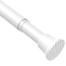 AIZESI Shower Curtain Pole 58-118cm Extendable Curtain Poles No Drilling White Tension Rods For Curtains Telescopic Shower Curtain Rail For Bathroom