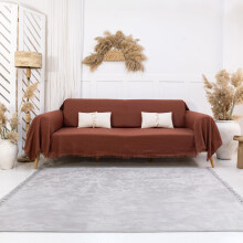 Milam London Sofa Throws Large 3 Seater | Sofa Cover 3 Seater | Cotton Throw Blanket | Couch Throw | Settee Throw 180 x 300 cm Terracotta
